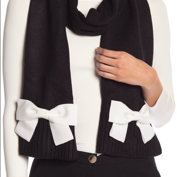 ♠️Kate Spade Muffler/Hat with Grosgrain Bow Set♠️ - Picture 1 of 3